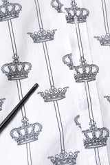 Dolce & Gabbana White Crown Cotton GOLD Formal Dress Shirt