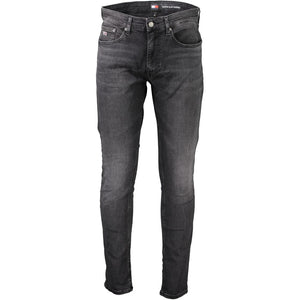Tommy Hilfiger Black Cotton Slim Men Jeans