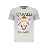 Cavalli Class Gray Cotton Mens TShirt
