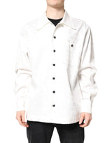 Dolce & Gabbana White DG Monogram Cotton Button Down Shirt