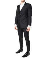 Dolce & Gabbana Black MARTINI Wool Formal 3 Piece Suit