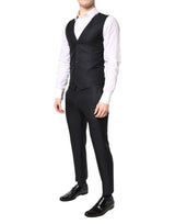 Dolce & Gabbana Black MARTINI Wool Formal 3 Piece Suit