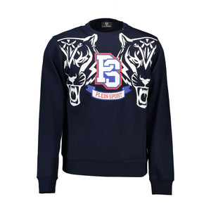 Plein Sport Blue Cotton Men Sweater