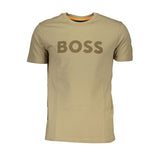 Hugo Boss Brown Cotton Men T-Shirt