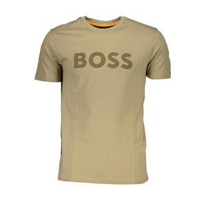 Hugo Boss Brown Cotton Men T-Shirt