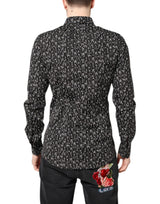 Dolce & Gabbana Black GOLD Floral Embroidery Formal Shirt