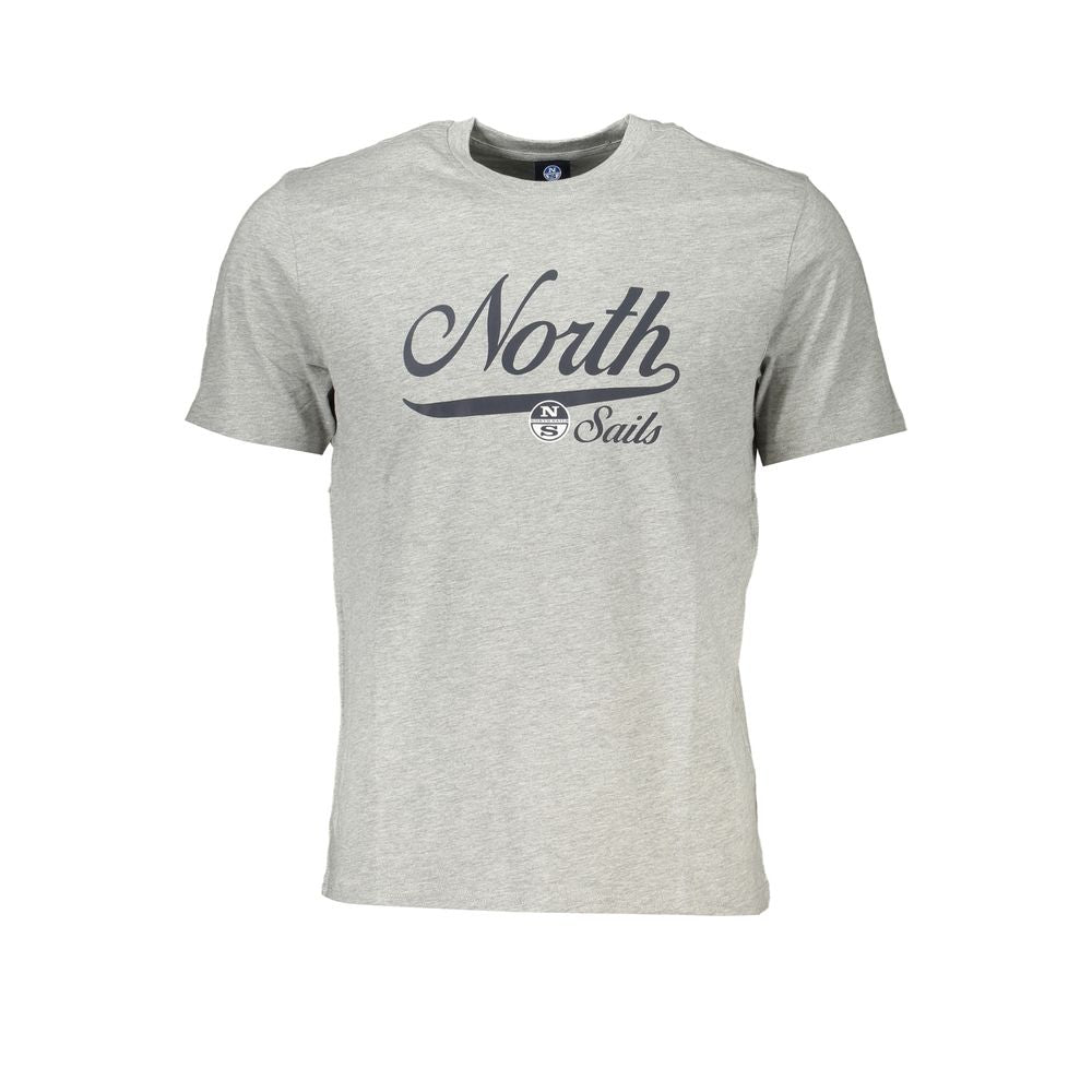 North Sails Gray Cotton Men T-Shirt
