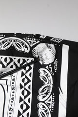 Dolce & Gabbana Black White Bandana Cotton Formal Dress Shirt