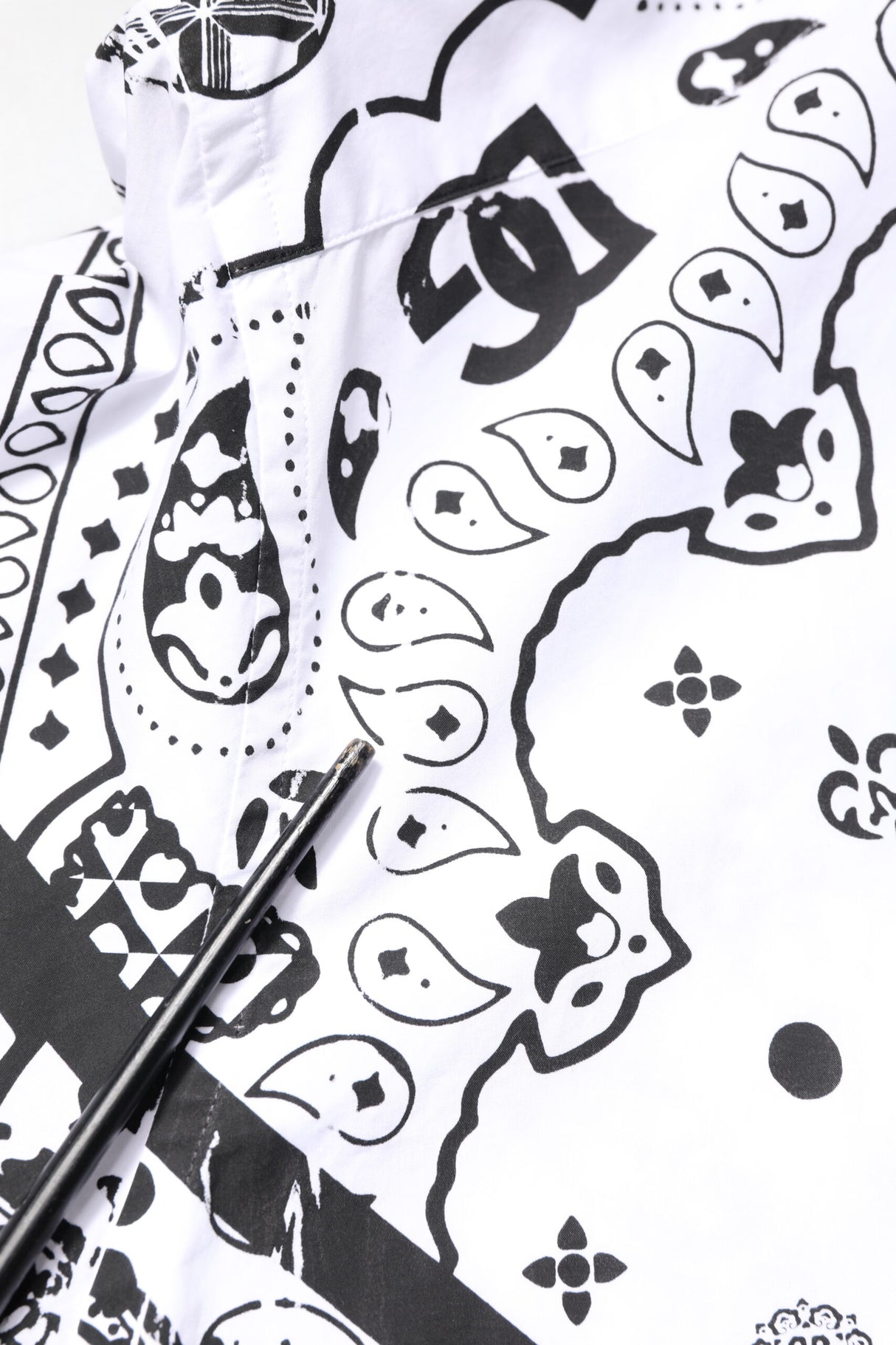 Dolce & Gabbana White Black Bandana MARTINI Formal Shirt