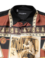 Dolce & Gabbana Multicolor Tailor Print Silk Casual Shirt