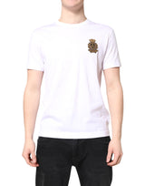 Dolce & Gabbana White Crew Neck DG Crown Short Sleeve T-shirt