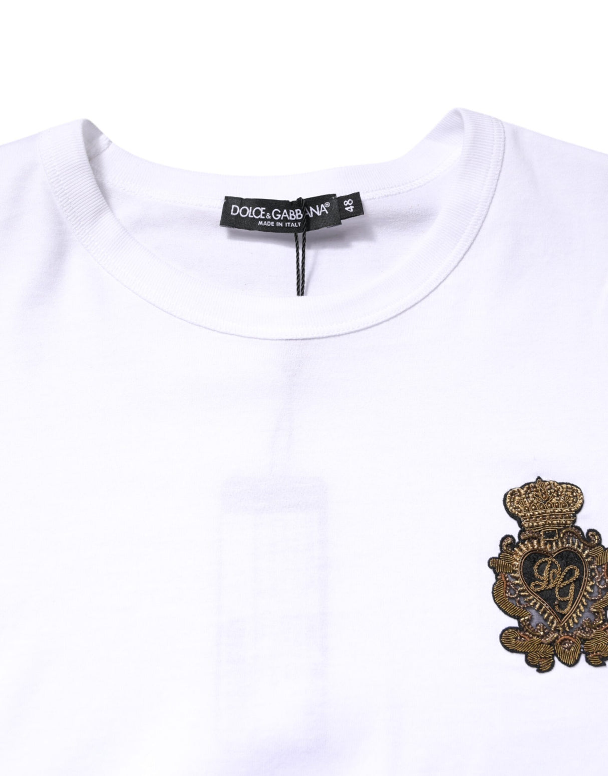 Dolce & Gabbana White Crew Neck DG Crown Short Sleeve T-shirt