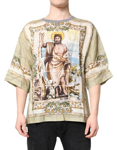 Dolce & Gabbana Religious Print Men Short Sleeves T-shirt