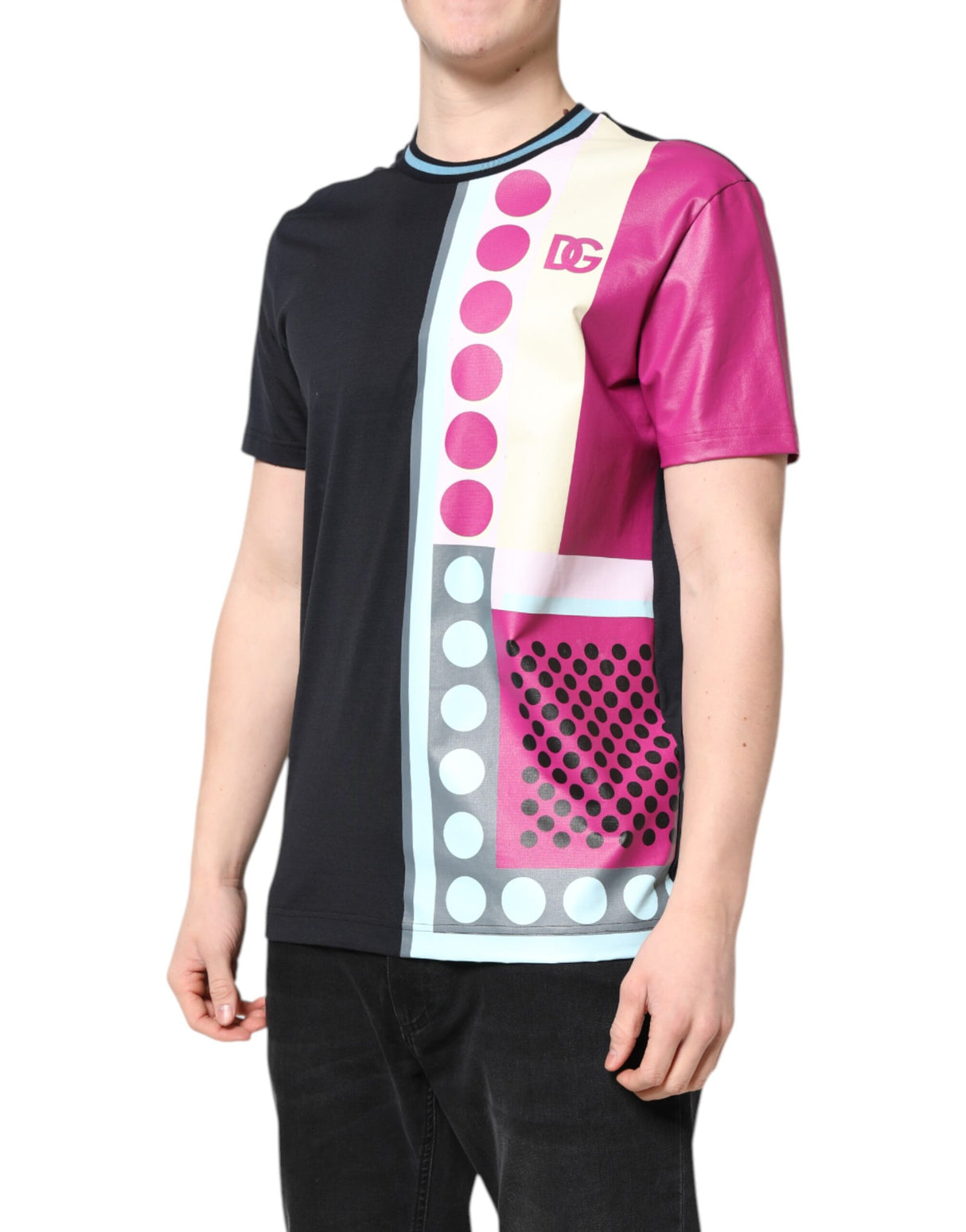 Dolce & Gabbana Multicolor Printed Logo Short Sleeve T-shirt