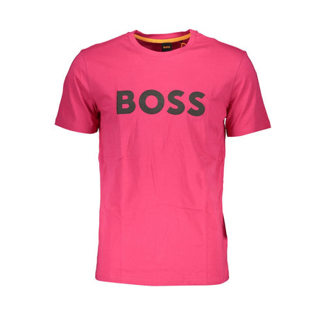 Hugo Boss Pink Cotton Men T-Shirt