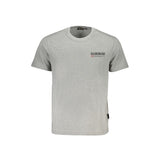 Napapijri Gray Cotton Men T-Shirt