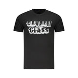 Cavalli Class Black Cotton Men T-Shirt