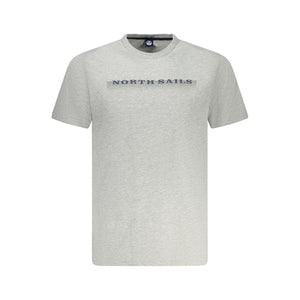 North Sails Gray Cotton Men T-Shirt