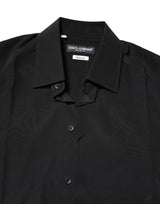 Dolce & Gabbana Black Silk GOLD Long Sleeves Dress Shirt