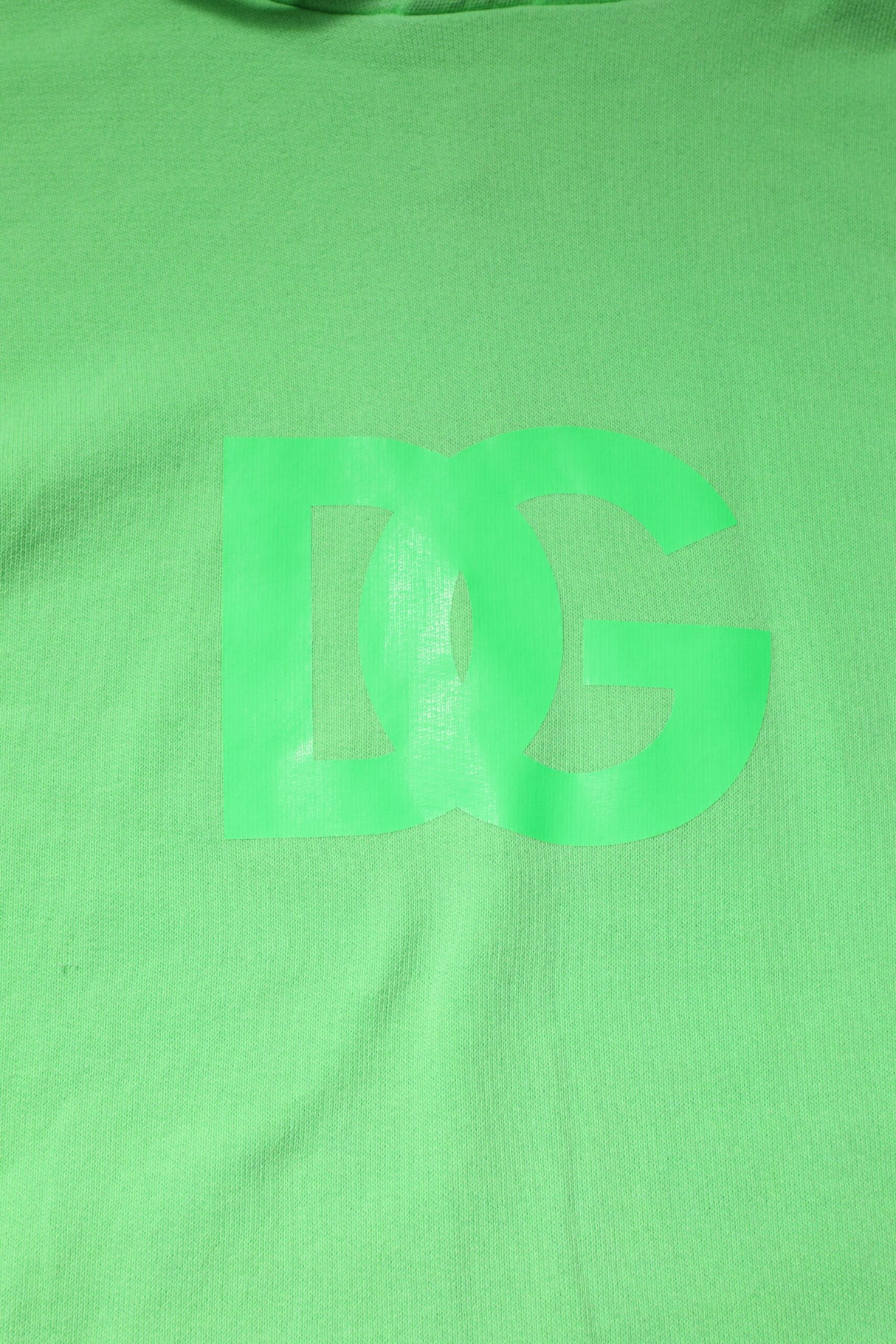 Dolce & Gabbana Green Cotton DG Logo Print Hooded Sweater