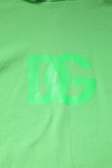 Dolce & Gabbana Green Cotton DG Logo Print Hooded Sweater