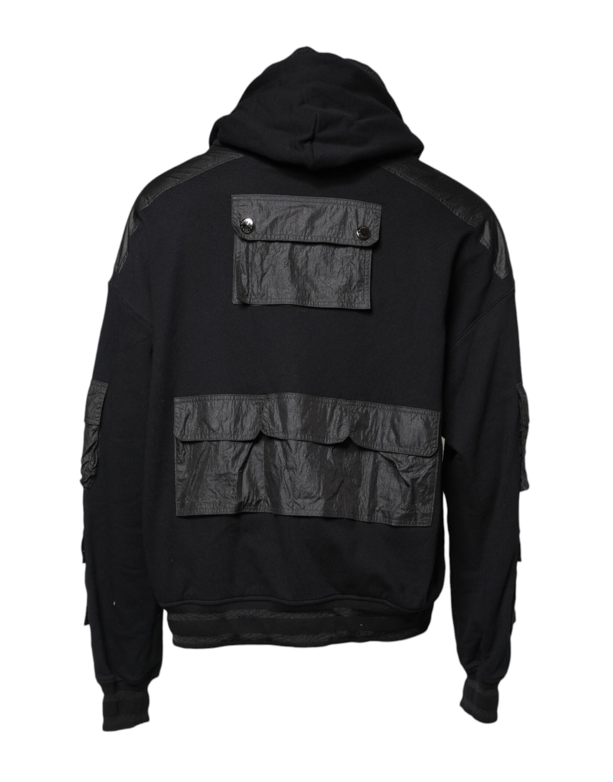 Dolce & Gabbana Black Cotton Hooded Sweatshirt Sweater