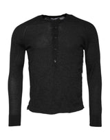 Dolce & Gabbana Black Printed Knitted Men Pullover Sweater