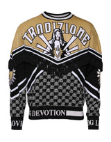 Dolce & Gabbana Multicolor Cotton Crew Neck Pullover Sweater