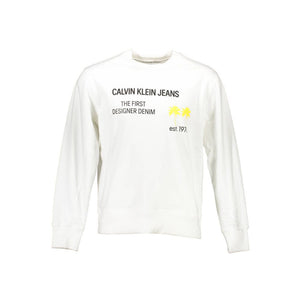 Calvin Klein White Cotton Unisex Sweatshirt