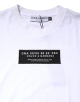 Dolce & Gabbana White Cotton Logo Patch Crew Neck T-shirt