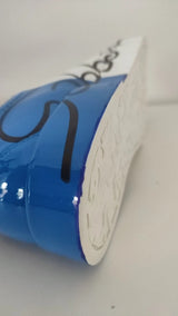 Dolce & Gabbana White Blue Leather Logo Low Top Sneakers Shoes