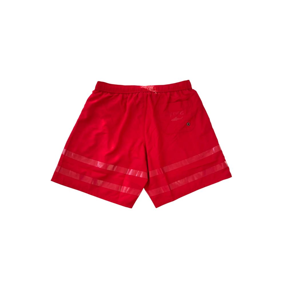 Iceberg Red Polyester Men Swimwear Short