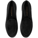 Charles Philip Black Velvet Unisex Loafer
