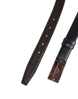 Dolce & Gabbana Black Blue Leather Gold Buckle Reversible Belt