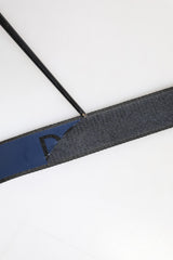 Dolce & Gabbana Black Blue DG Logo Silver Metal Buckle Belt