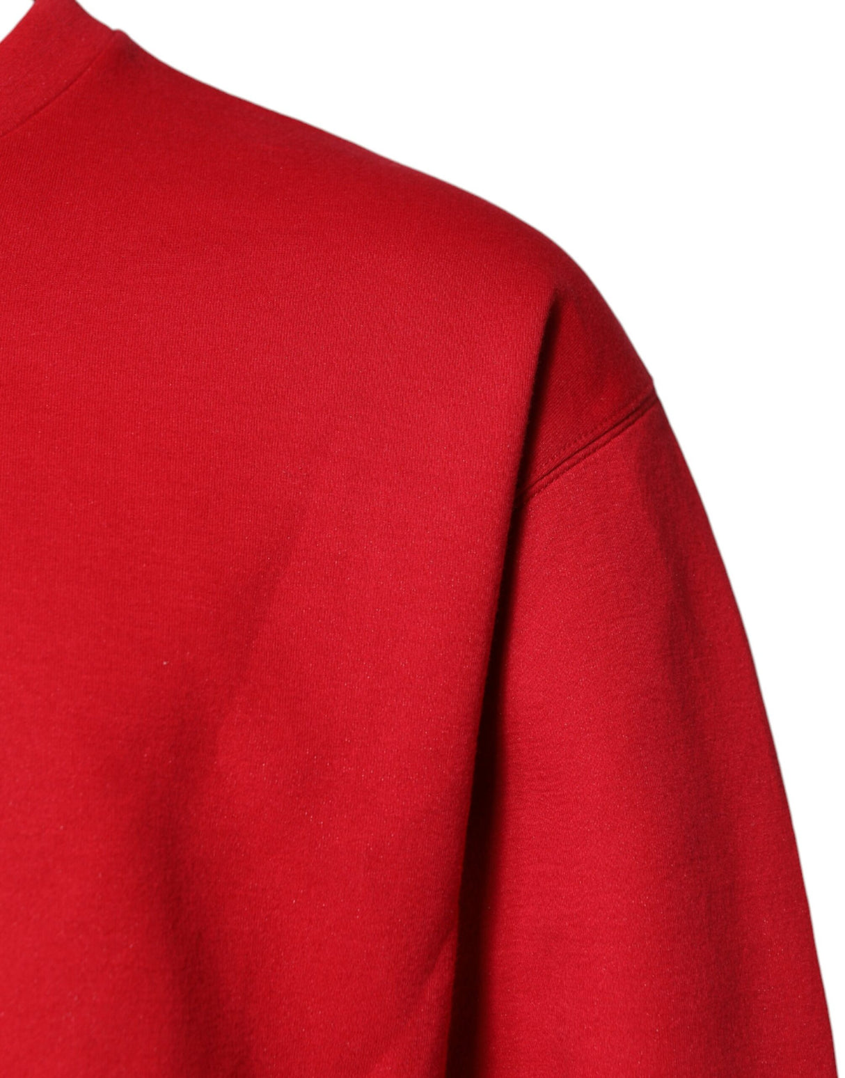 Dolce & Gabbana Red Embossed Logo Cotton Crew Neck Sweater
