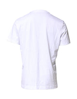 Dolce & Gabbana White Logo Embroidery Crew Neck T-shirt