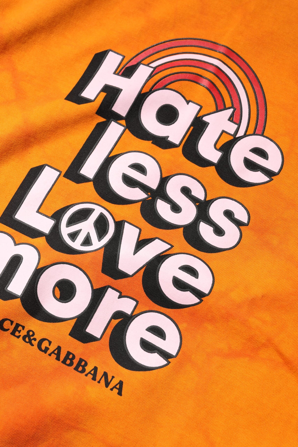 Dolce & Gabbana Orange Purple Printed Round Neck T-shirt