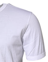 Dolce & Gabbana White Cotton Embroidered Round Neck T-shirt