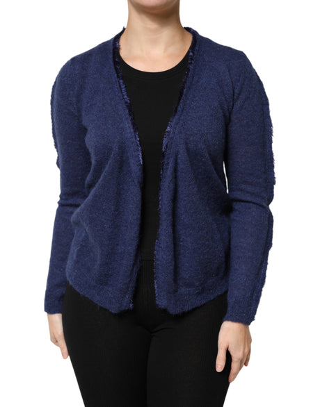 Ballantyne Dark Blue Long Sleeves Overcoat Cardigan Sweater