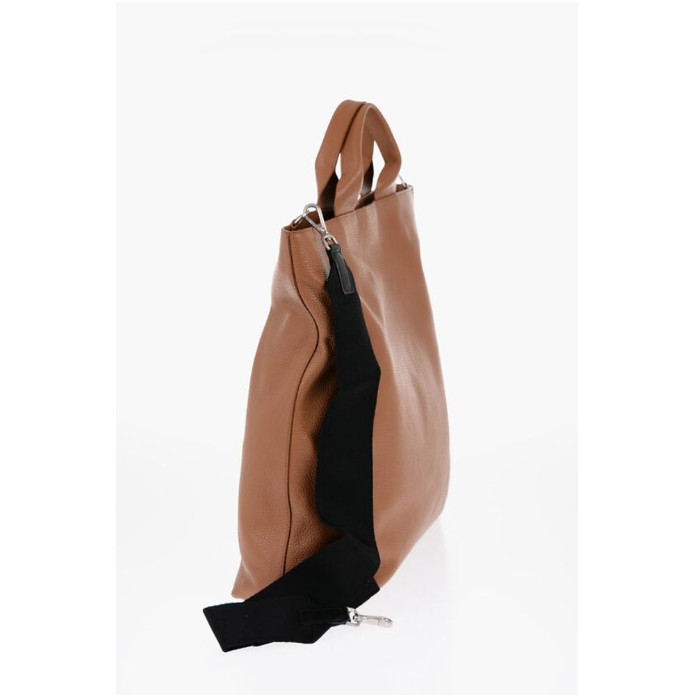 Jil Sander Brown Calfskin Tote Bag
