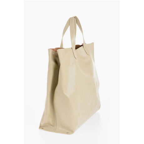 Jil Sander Beige Cowhide Tote Bag