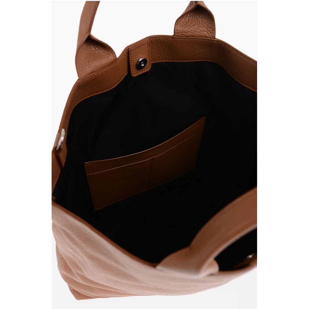 Jil Sander Brown Calfskin Tote Bag