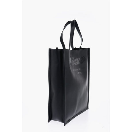 Alexander McQueen Logoed Leather Tote Bag with Shoulder Strap