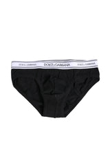 Dolce & Gabbana Black Cotton Stretch Regular Brief Underwear
