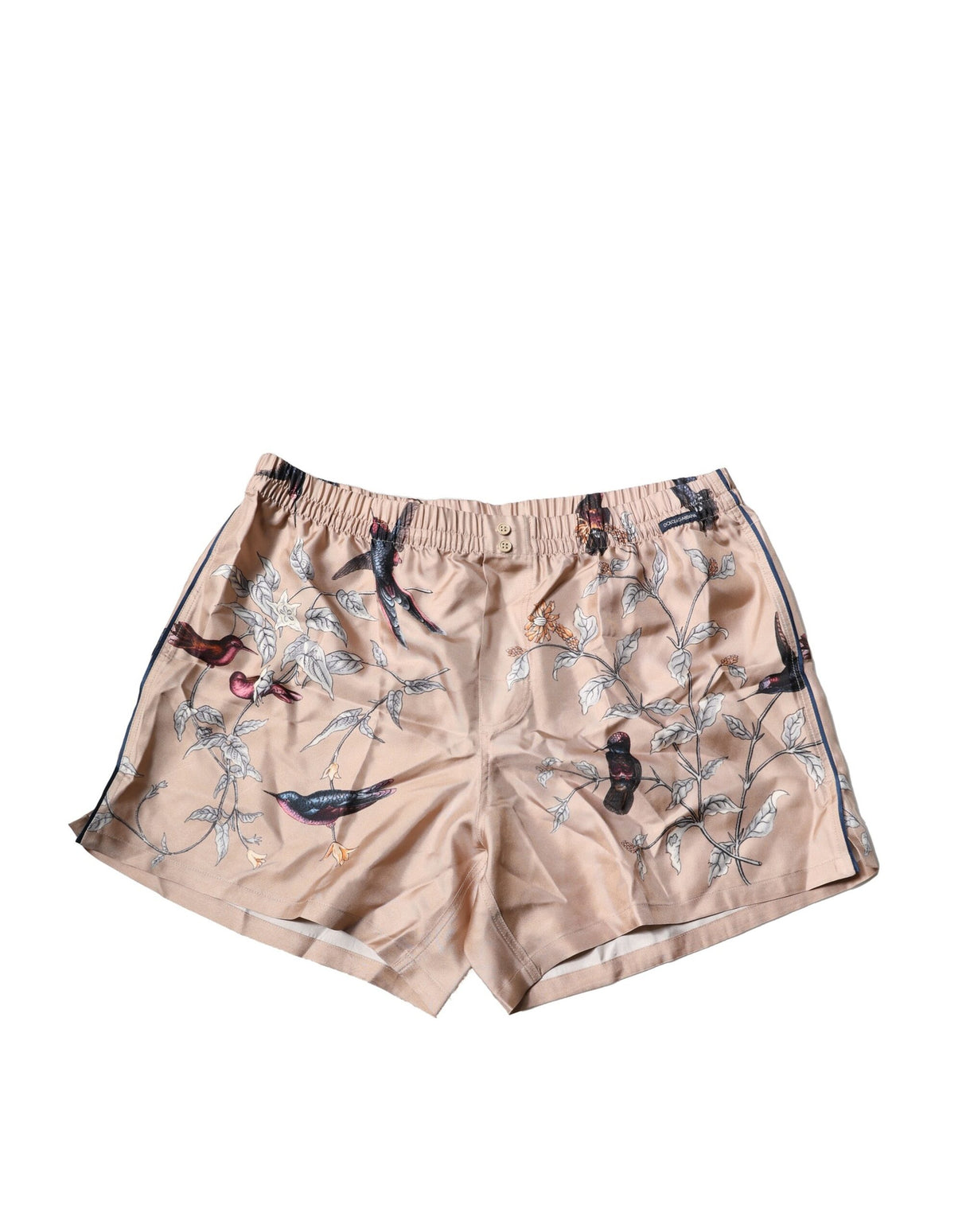 Dolce & Gabbana Peach Birds Printed Beachwear Shorts Swimwear