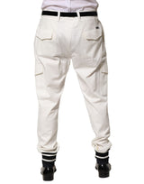 Dolce & Gabbana White Cotton Cargo Jogger Men Pants