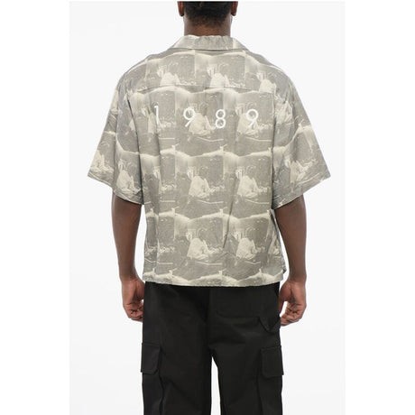 1989 Studio Printed Linen Blend Bowling Shirt
