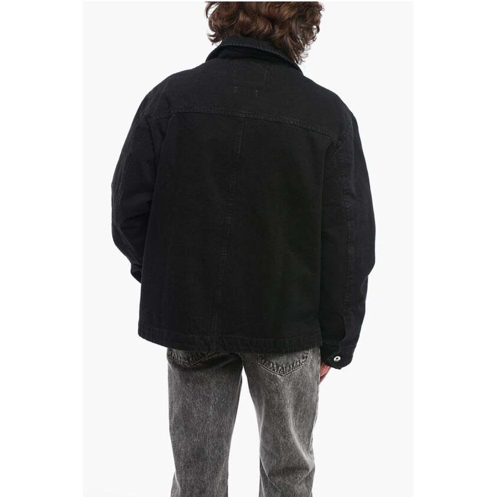 1989 Studio Solid Color Denim Jacket with Double Breast Pocket