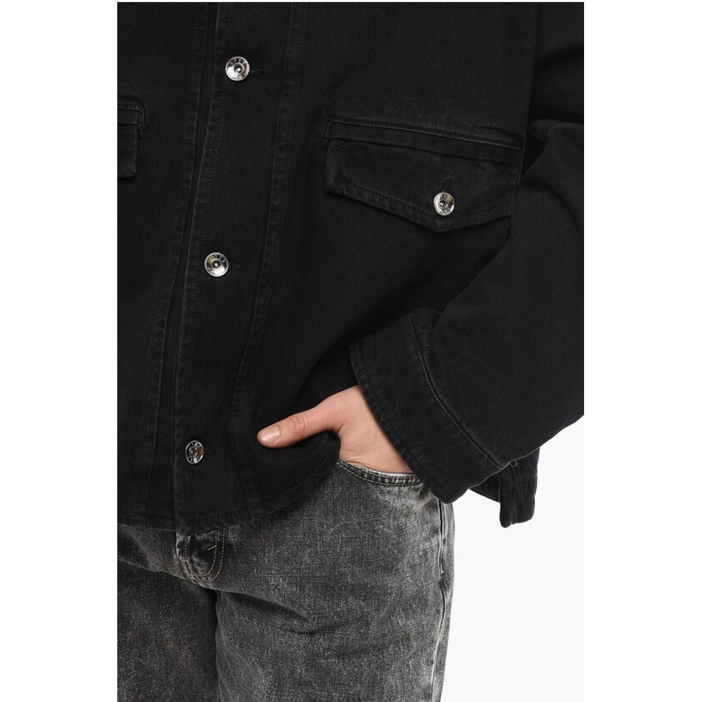 1989 Studio Solid Color Denim Jacket with Double Breast Pocket